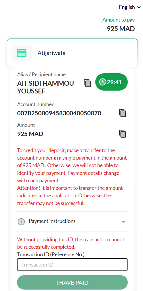 bank apay deposit