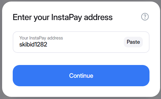 enter your instapay address