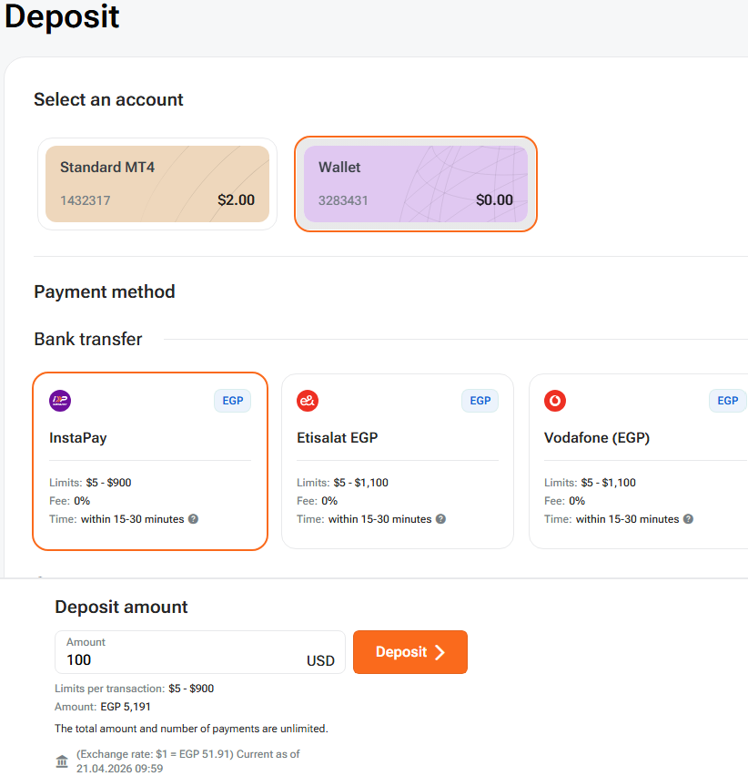 instapay deposit